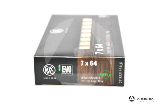 RWS Evolution Green calibro 7x64 127 grani - 20 cartucce lato
