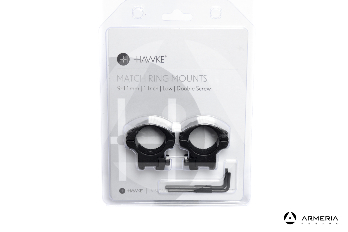 Supporti ad anello Hawke Match ring mounts slitta 9-11mm - 1 inch Low double screw Supporti ad anello Hawke Match ring mounts slitta 9-11mm - 1 inch Low double screw