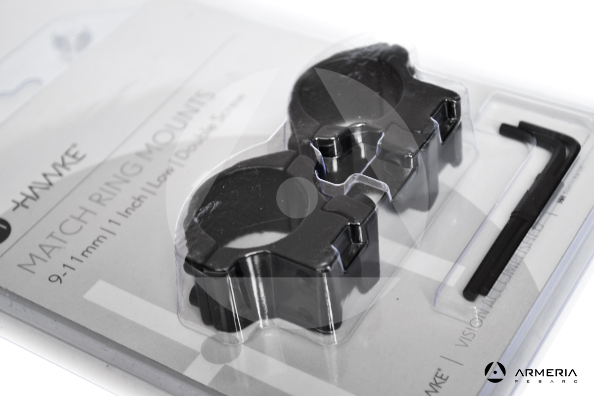 Supporti ad anello Hawke Match ring mounts slitta 9-11mm - 1 inch Low double screw macro Supporti ad anello Hawke Match ring mounts slitta 9-11mm - 1 inch Low double screw macro