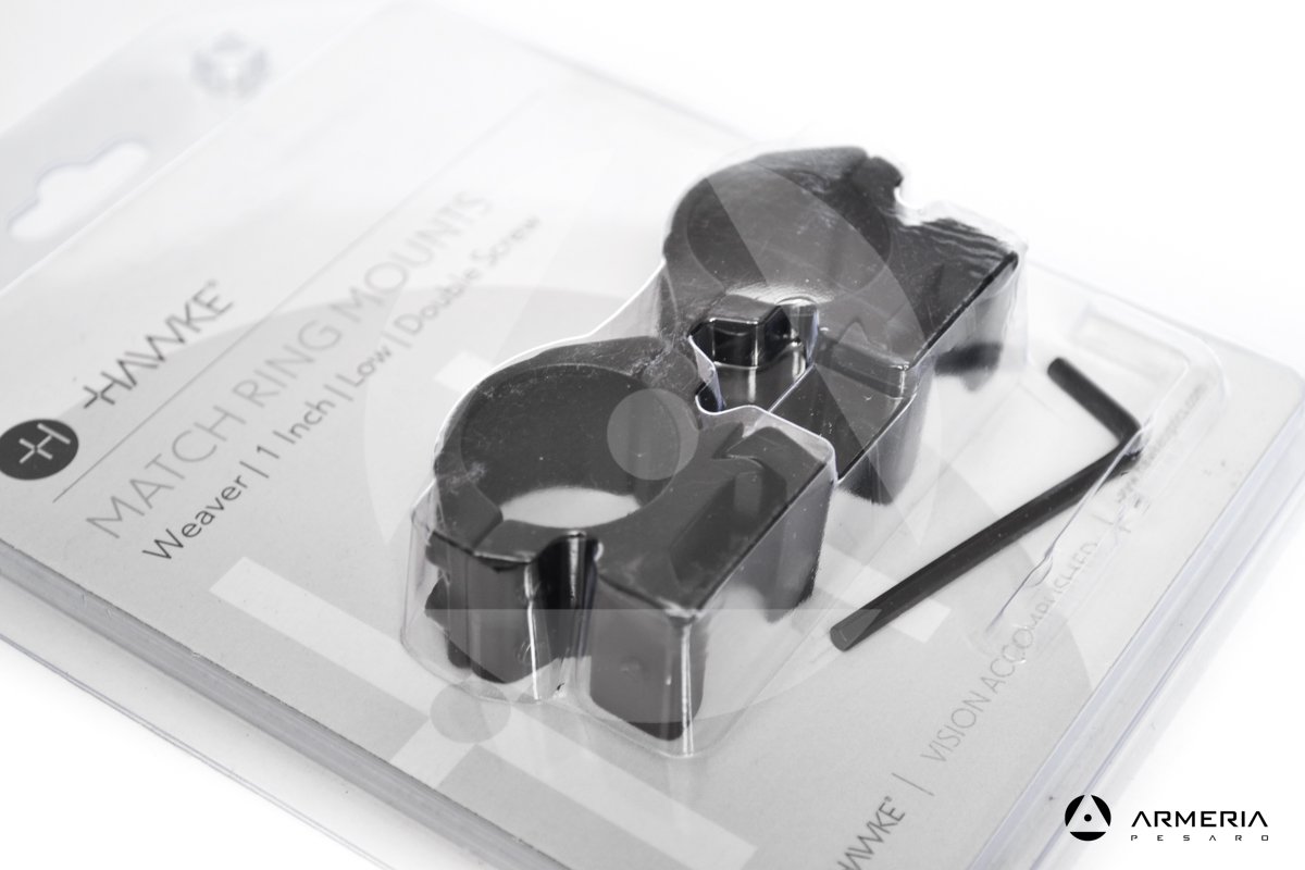 Supporti ad anello Hawke Match ring mounts slitta Weaver 1 inch - Low double screw macro Supporti ad anello Hawke Match ring mounts slitta Weaver 1 inch - Low double screw macro