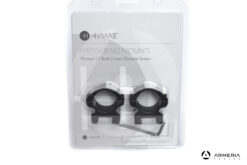 Supporti ad anello Hawke Match ring mounts slitta Weaver 1 inch - Low double screw