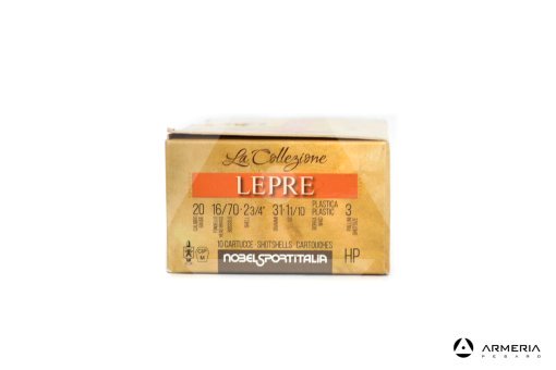 NSI Nobel Sport Italia La Collezione Lepre HP calibro 20 - Piombo 3 - 10 cartucce lato
