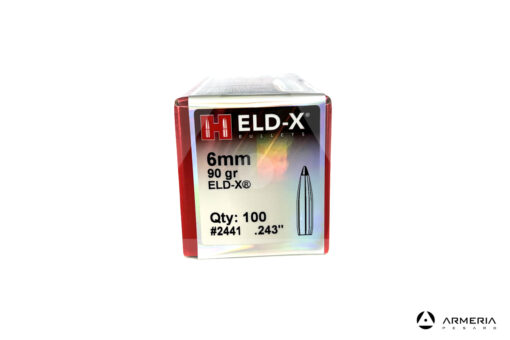 Palle ogive Hornady ELD-X calibro 6mm 90 grani – 100 pezzi #2441 macro