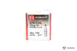 Palle ogive Hornady Interlock calibro 270 130 grani SP - 100 pezzi #2730 lato