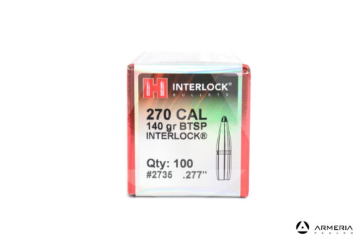 Palle ogive Hornady Interlock calibro 270 140 grani BTSP - 100 pezzi #2735 lato