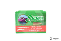 Palle ogive Sierra Varminter calibro 6mm – 85 grani Spitzer – 100 pezzi #1520