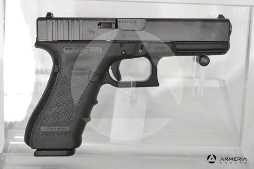Pistola semiautomatica Glock modello 17 Gen 4 calibro 9x21 canna 4 + 100 cartucce lato