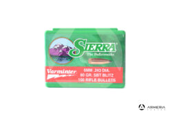 Palle ogive Sierra Varminter calibro 6mm – 80 grani SBT Blitz – 100 pezzi #1515