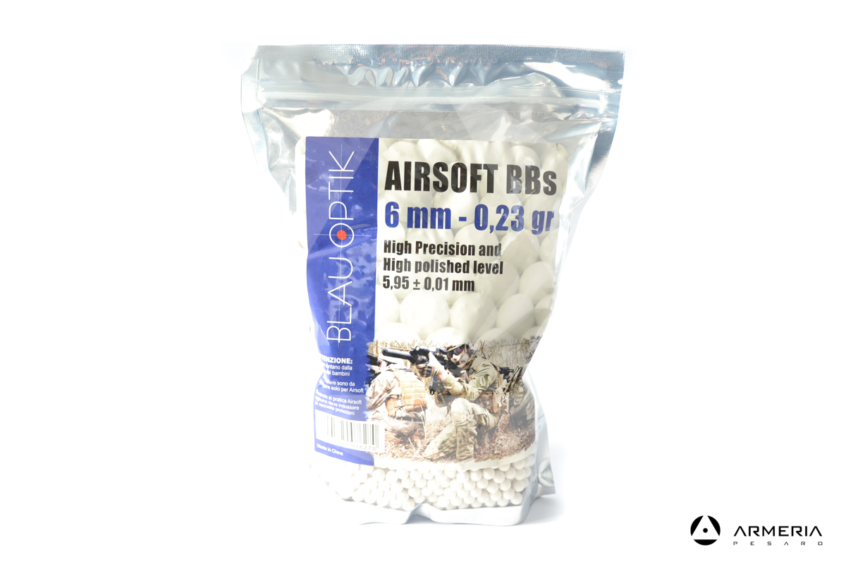 Busta pallini Airsoft BBs per soft-air calibro 6mm 0.23 grammi - 1 Kg