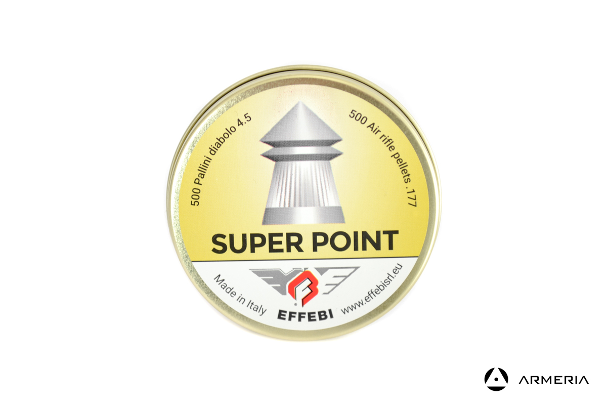 Scatola pallini diabolo Effebi Super Point calibro 4.5mm a punta - 500 pezzi