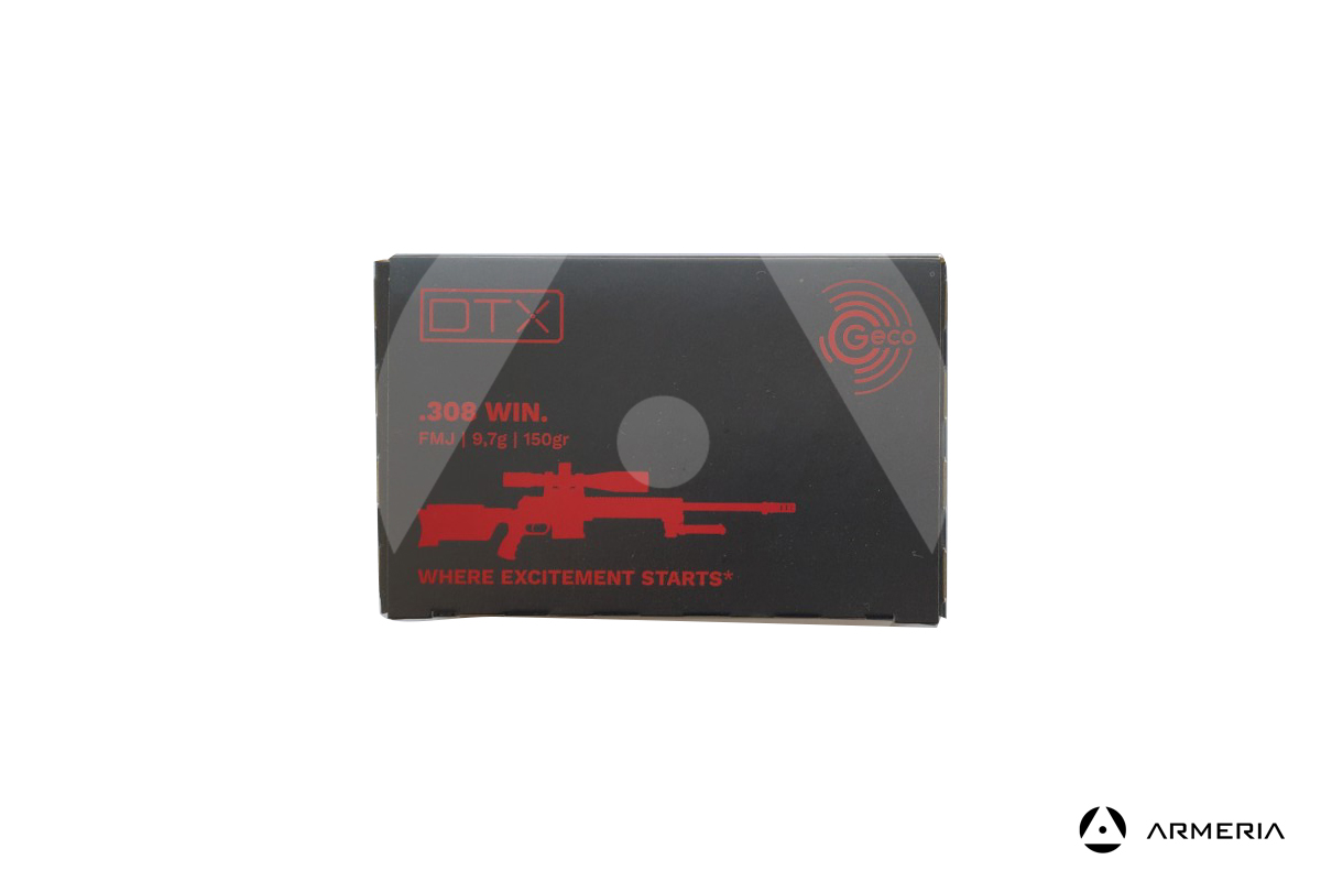 Geco DTX calibro 308 Win FMJ 150 grani - 50 cartucce
