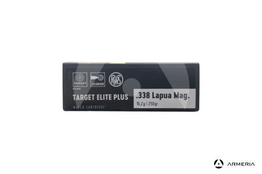 RWS Target Elite Plus calibro 338 Lapua Magnum 250 grani - 20 cartucce lato